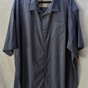 Great Northwest Mens 4X Blue Short Sleeve Button Front Shirt